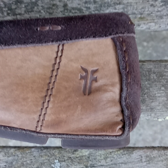 Frye Women's Brown Leather & Suede Slip On Driving Moccasins 9 - Picture 7 of 13